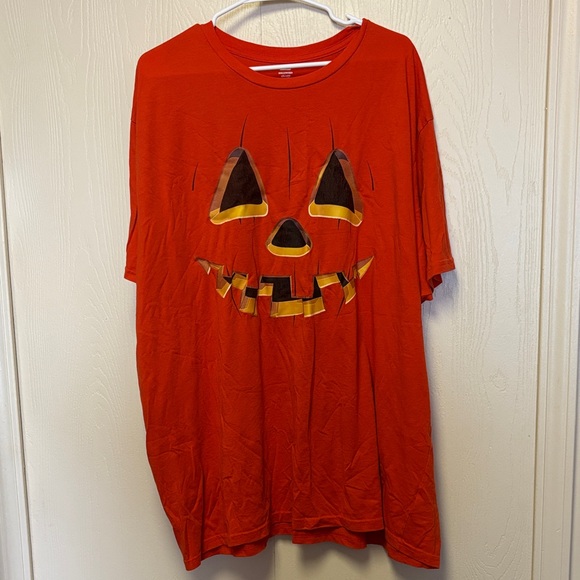 Pumpkin Face Halloween T-Shirt - Orange. Size 3XL - Picture 1 of 5